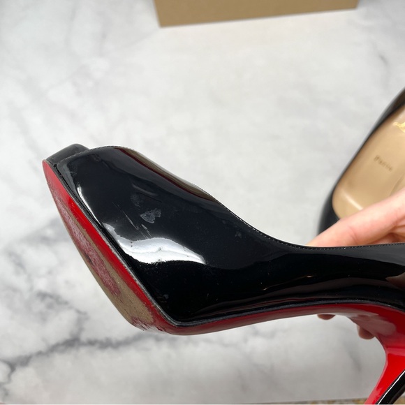 Christian Louboutin New Very Prive 120 Patent Leather Platform Heels Black 36 - Picture 8 of 16